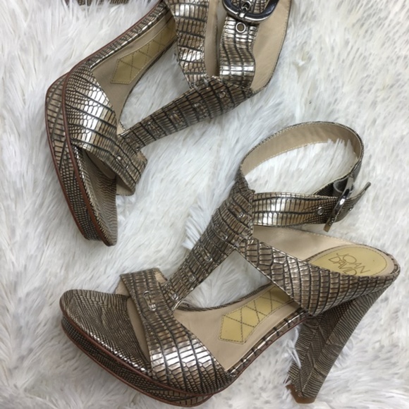 Joan & David sz 8 Leather Open Tie Python Lace Up - Picture 1 of 8